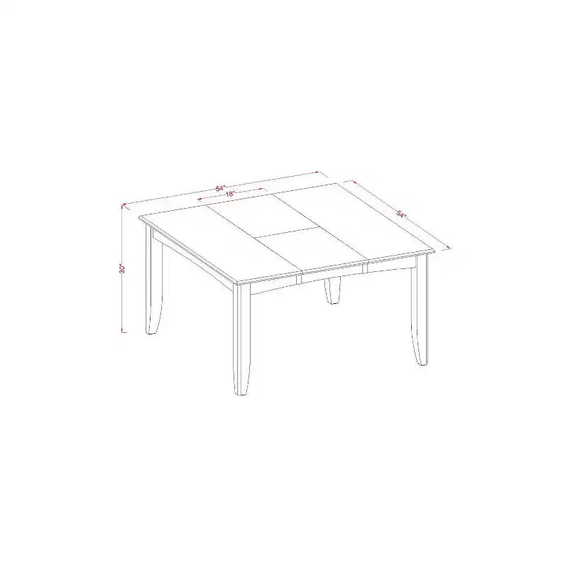 5-Piece Mid Century Dining Set - Dinette Table & 4 Chairs - Modern Kitchen Table Set