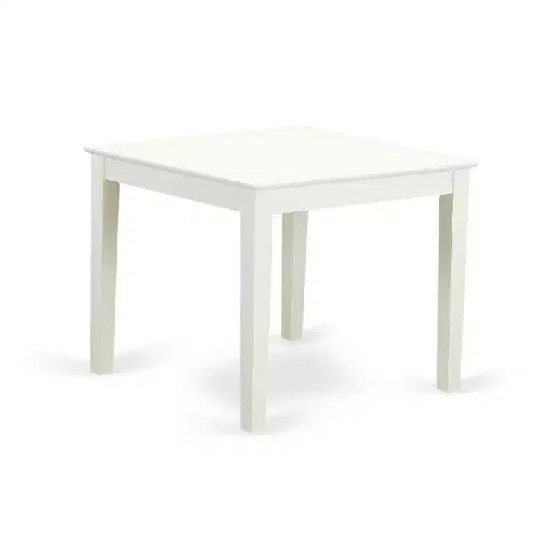 Modern 5Pc Dining Set - Square Table & 4 Chairs - Linen White Legs - Dark Shitake Fabric
