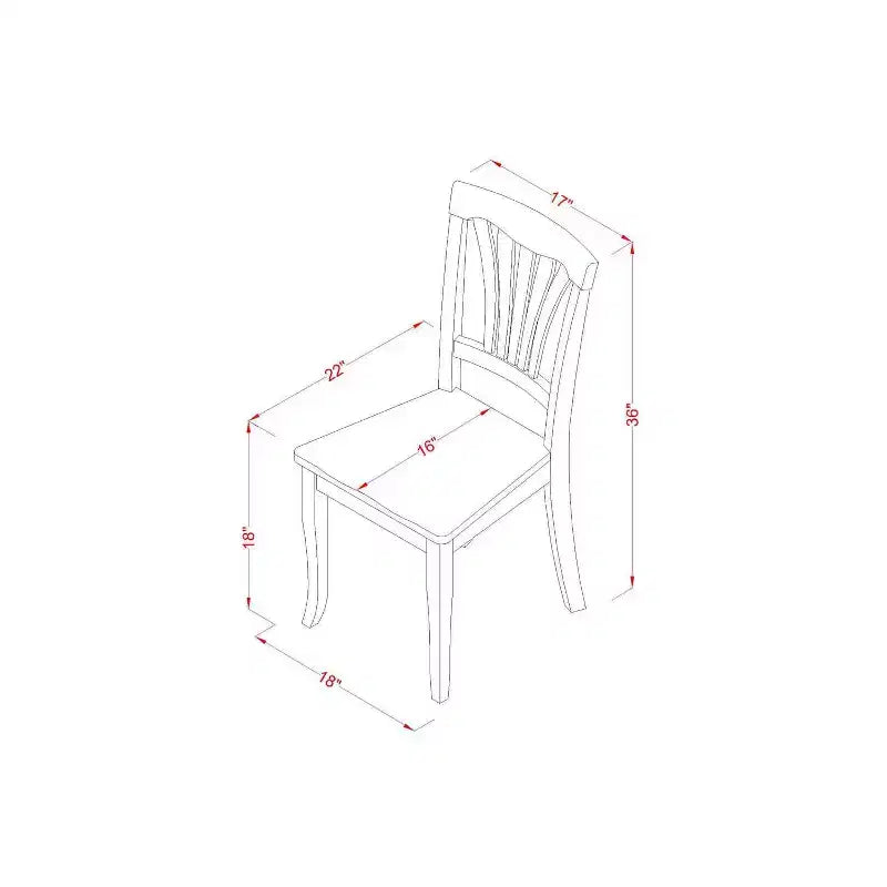 Wooden Dining Table Set 3 Piece - Kitchen Table with 2 Chairs - Hardwood Seat - Butter Milk Finish