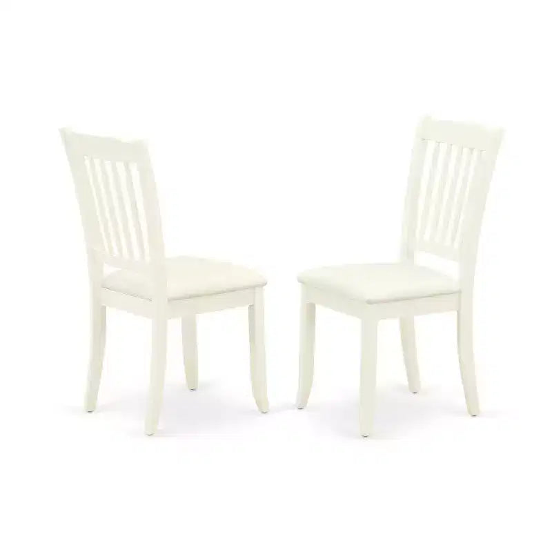 HomeStock 5-Piece Round Buttermilk and Cherry Finish Solid Wood Top Dining table with 4-Chairs with Slat Back