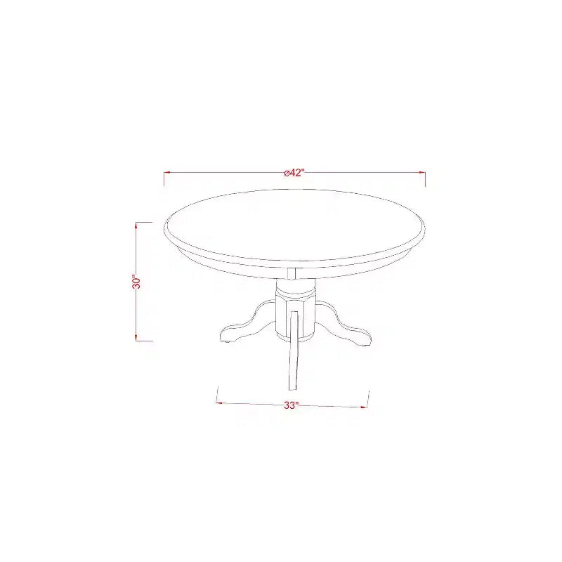 Ensemble de salle à manger 5 pièces avec table et 4 chaises Table ronde moderne à pied central noire de 107 cm