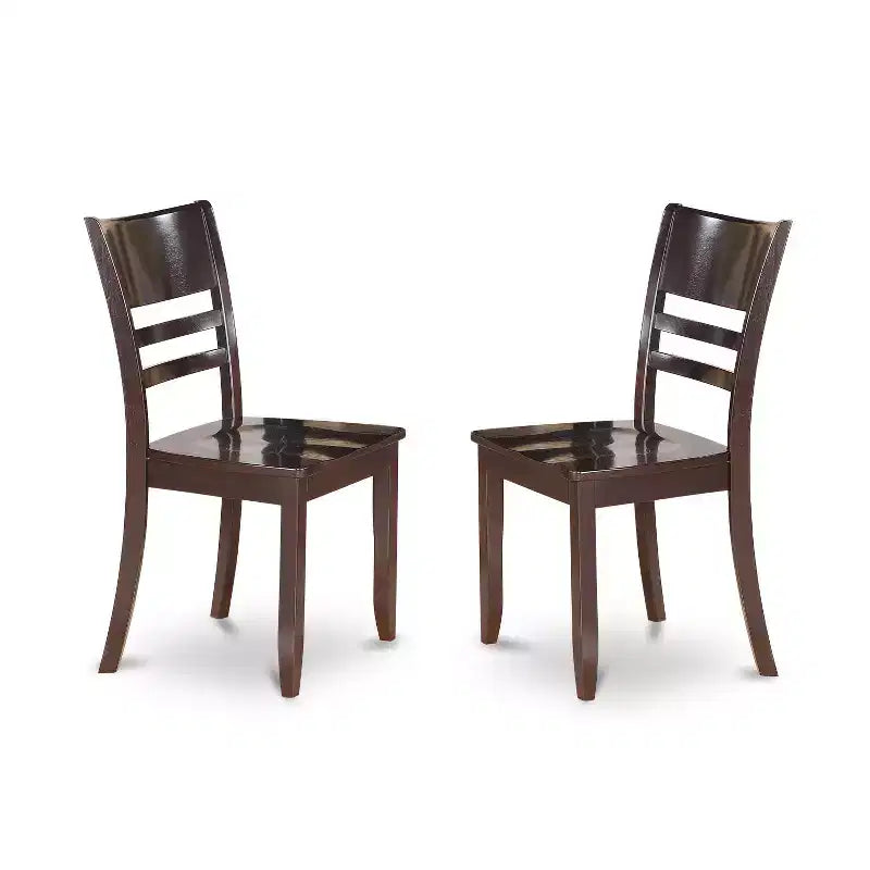 Ensemble de salle à manger moderne - Table et chaises 3 pièces - Table ovale avec rallonge papillon - Finition cappuccino
