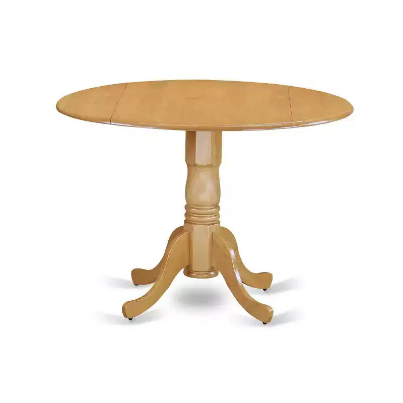 Ensemble table à manger ronde - Table de 42 pouces avec 2 chaises - Sièges en tissu de lin - Pieds en finition chêne