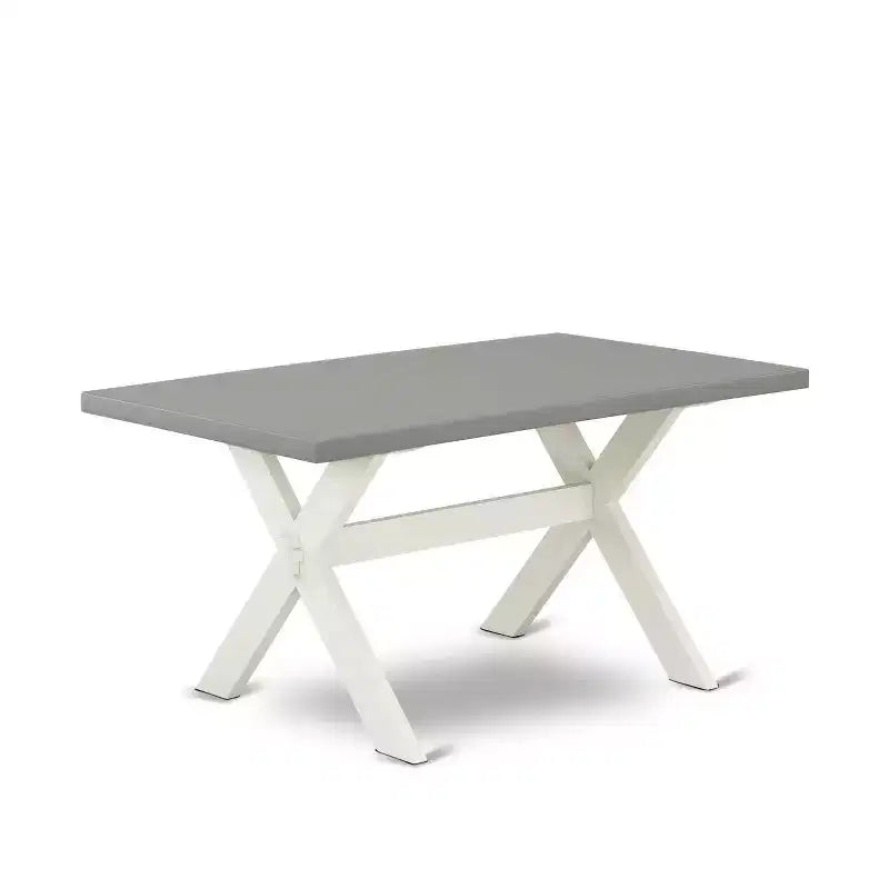 7-Piece Rectangle Natural Oak Finish Solid Wood Top Dining Table with 6 Parson-Chairs with