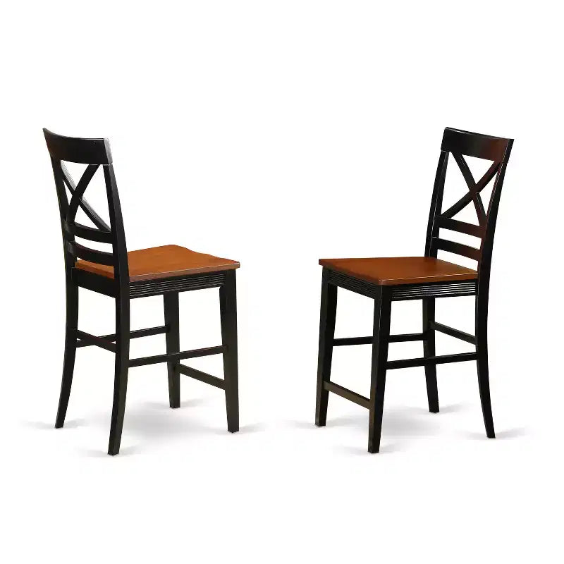 Kitchen Counter Height Set - 5 Piece Table & Chairs - Modern Dining Room Furniture - Black Cherry Finish