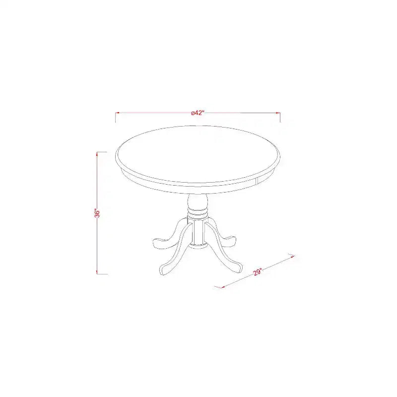 Kitchen Counter Height Set - 5 Piece Table & Chairs - Modern Dining Room Furniture - Black Cherry Finish