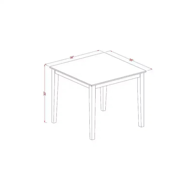 Rustic Dining Set 3Pc Square Table & 2 Parson Chairs - Oak Legs, Linen Fabric - HomeStock