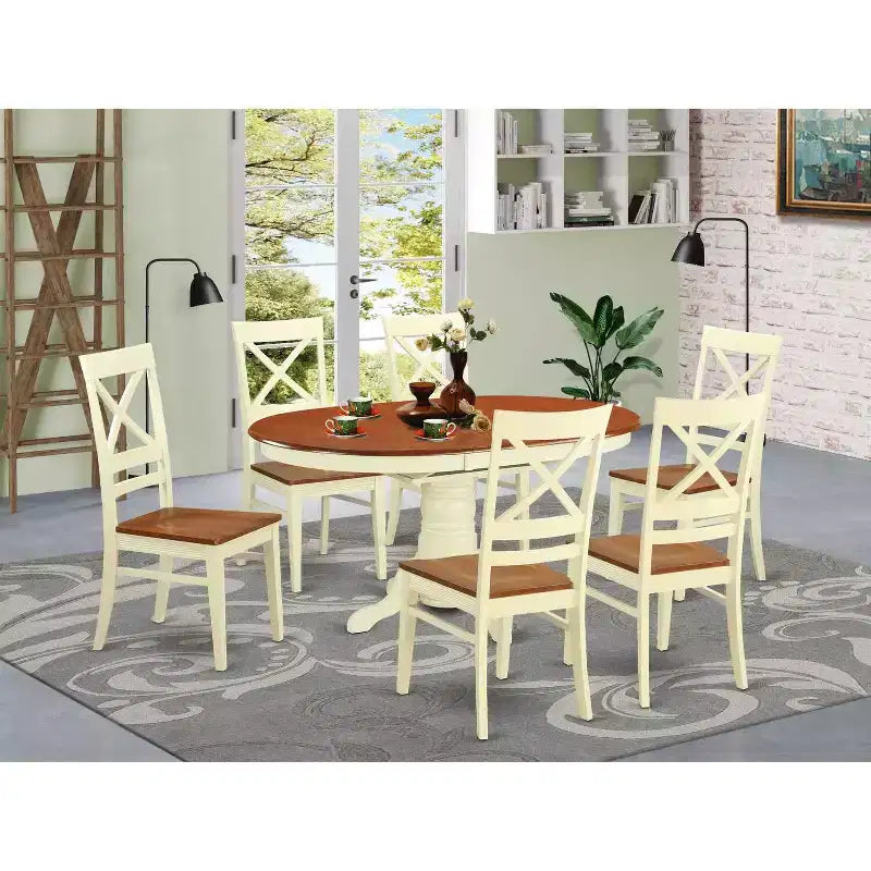 Ensemble de salle à manger moderne 5 pièces – Table et chaises en bois d'hévéa – Mobilier de cuisine et de salle à manger