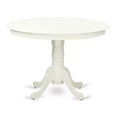 Small Space Dinette Set - 3 Piece Round Table & Chairs - Linen White - Antique Accents