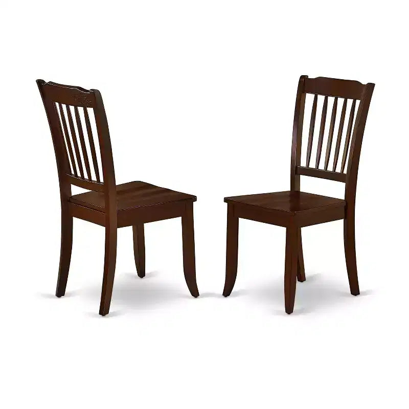 Rectangular Dining Set - 7 Piece Table & Chair Set - Mahogany Finish - Kitchen Dinette Set - 60 Inch Table