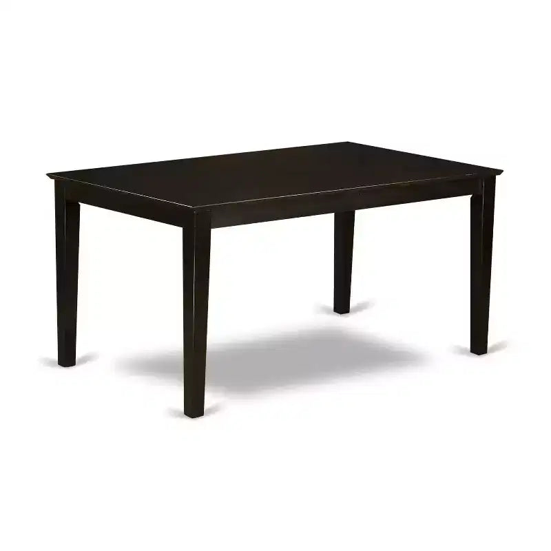 HomeStock 7-Piece Rectangle Cappuccino Finish Solid Wood Top Dining Table with 6 Cross-Back Wood Seat Dining Chairs, Seats 6