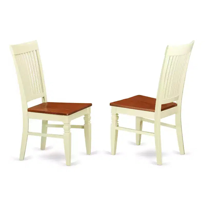 5-Piece Kitchen Table Set - Dining Table & 4 Chairs - Vintage Style - Buttermilk Cherry Finish