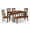 Coastal Dining Set 6Pc - 60 Table, 4 Chairs & Bench - Outdoor Patio Furniture