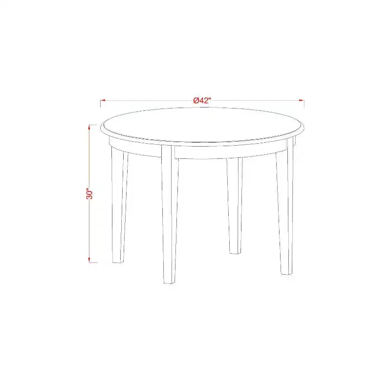 Kitchen Table Set 3 Piece Round Dining Table & Chairs Linen White
