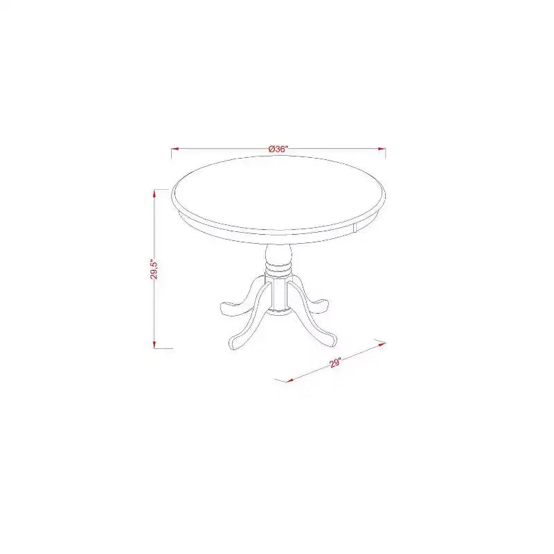 French Country Dinette Set - 3 Piece Table & Chair Set - Linen Fabric Dining Room Furniture