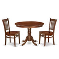 Gothic Kitchen Table Set - 3 Piece Glamour Dining Set with Chairs - 42 Round Table - Elegant Wood Design
