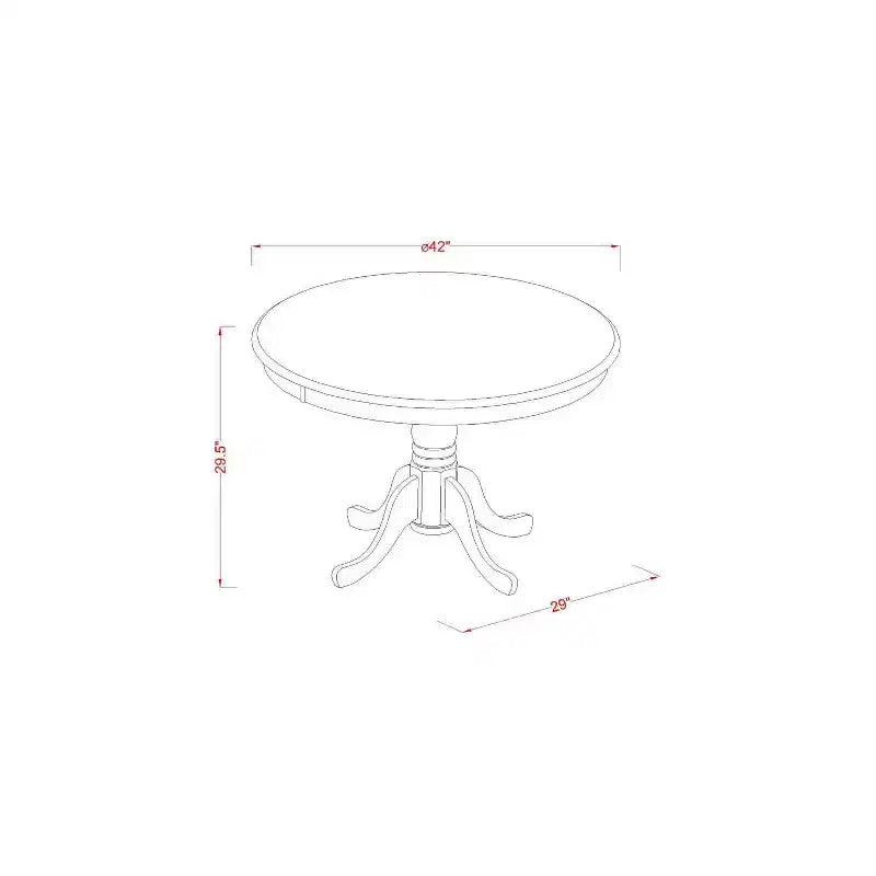 Gothic Kitchen Table Set - 3 Piece Glamour Dining Set with Chairs - 42 Round Table - Elegant Wood Design
