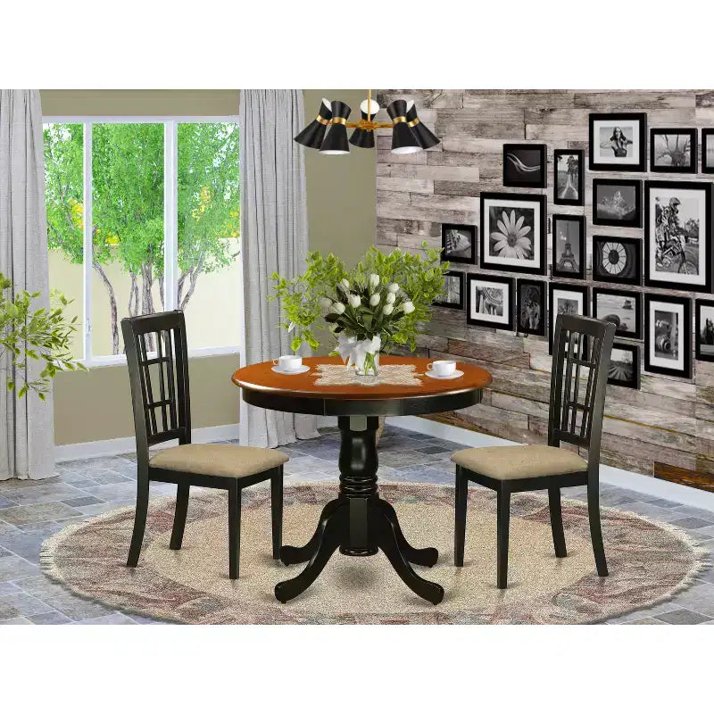Dining Table Set with Chairs - Wood Dining Room Furniture for 4