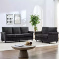 Mjkone 2 Piece Living Room Sofa Set with Riveted Design,Chenille W76''3-Seater Sofa Couch with W53''Loveseat Sofa