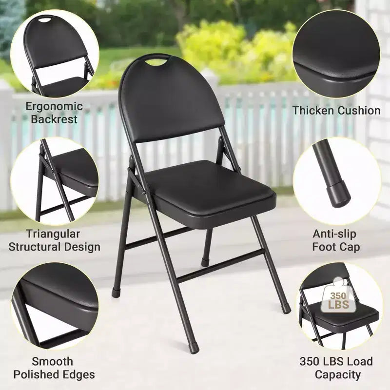 5-Piece Rectangle Folding Table & Chairs Set  Portable, Scratch-Resistant for Dining/Living Room/Camping (Foldable)