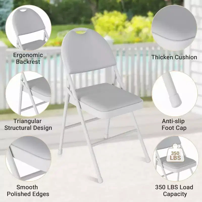 5-Piece Rectangle Folding Table & Chairs Set  Portable, Scratch-Resistant for Dining/Living Room/Camping (Foldable)
