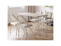 5-Piece Rectangle Folding Table & Chairs Set  Portable, Scratch-Resistant for Dining/Living Room/Camping (Foldable)