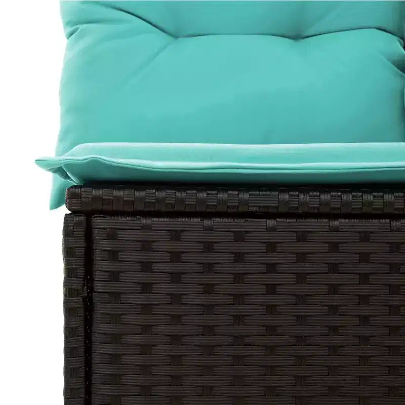 vidaXL 9 Piece Patio Sofa Set with Cushions Black Poly Rattan (US only)