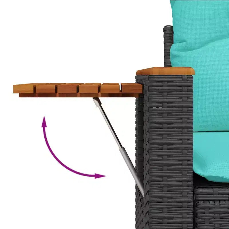 vidaXL 9 Piece Patio Sofa Set with Cushions Black Poly Rattan (US only)