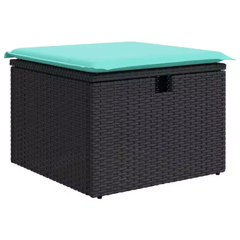 vidaXL Garden Sofa Set 5 pcs Black 55 x 62 x 69 cm Poly rattan - Black without table Blue