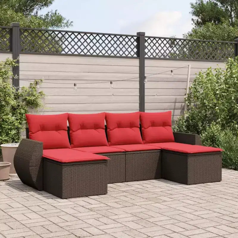 vidaXL Patio Sofa Set Black