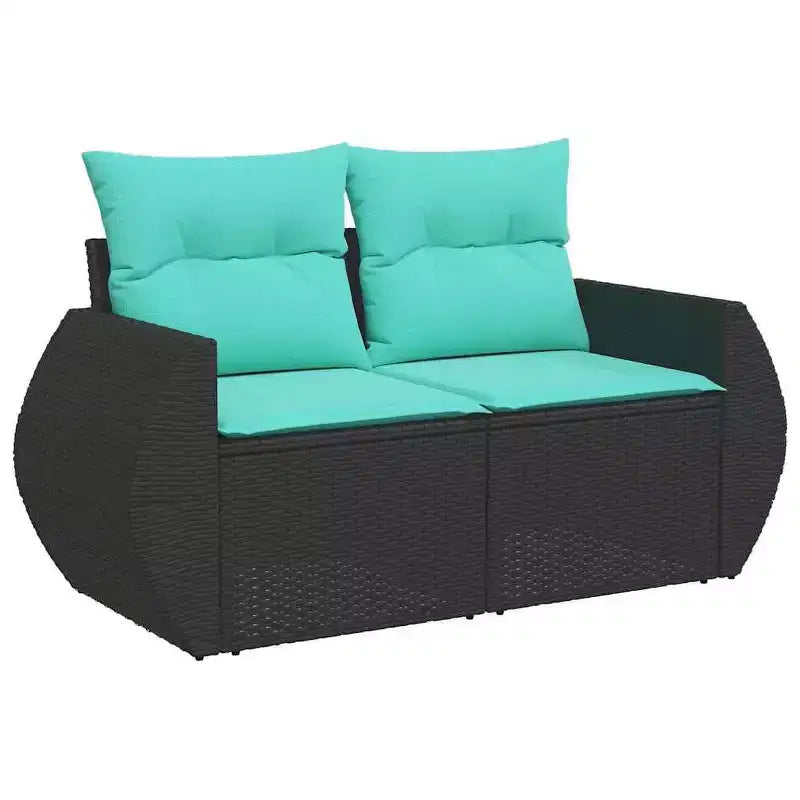 vidaXL Patio Sofa Set Black