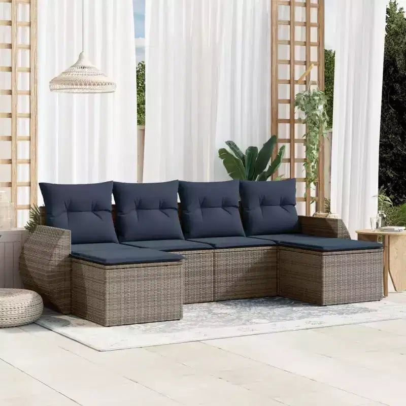 vidaXL Patio Sofa Set Black