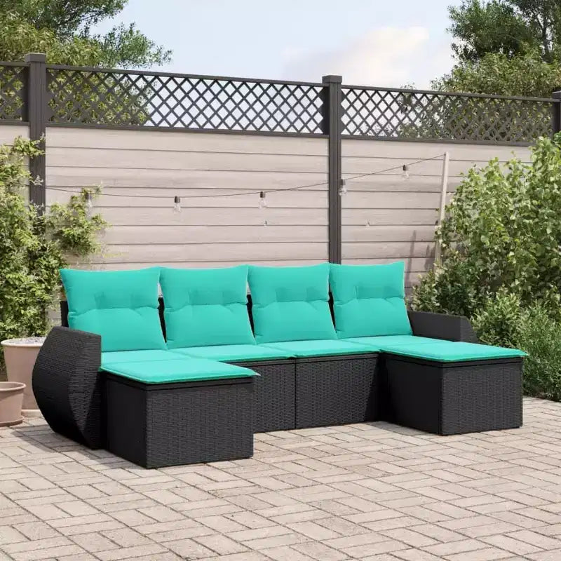 vidaXL Patio Sofa Set Black