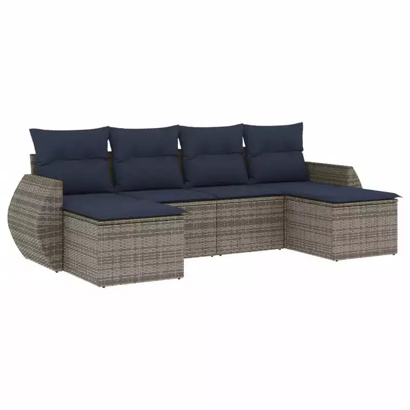 vidaXL Patio Sofa Set Black