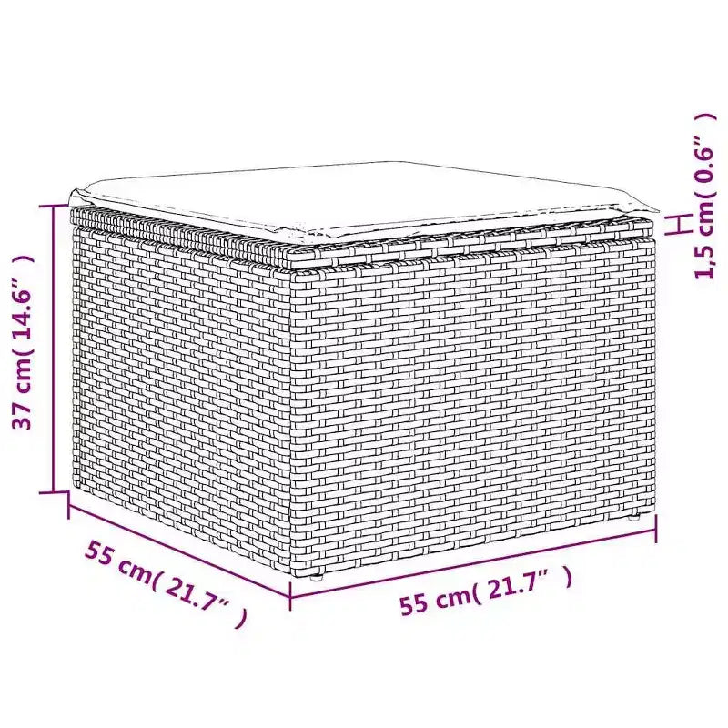 vidaXL Patio Sofa Set Rattan, Cushions