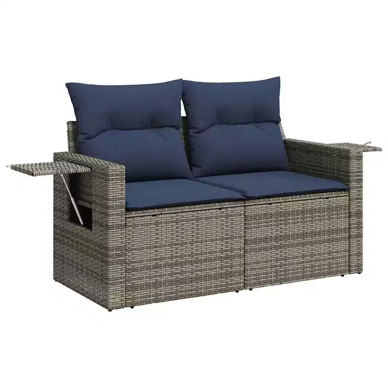vidaXL Patio Sofa Set Rattan, Cushions