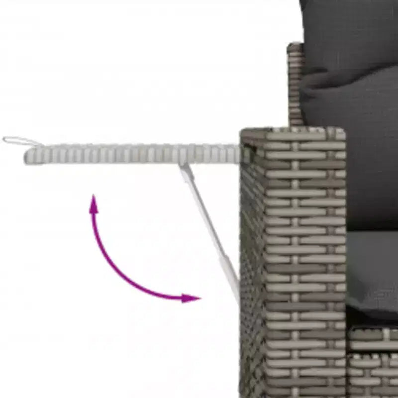 vidaXL Patio Sofa Set Rattan, Cushions
