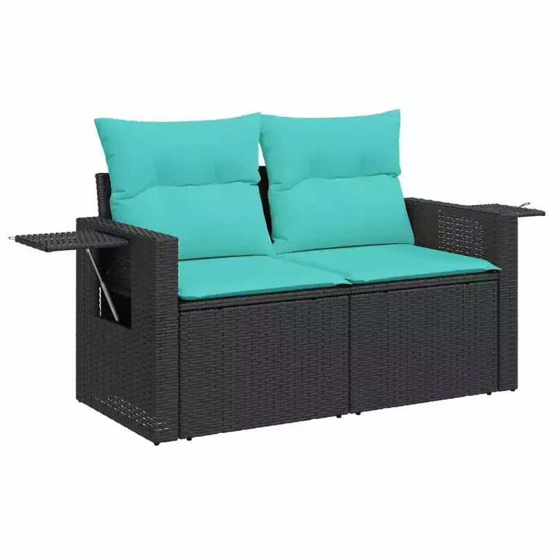 vidaXL Patio Sofa Set Rattan, Cushions
