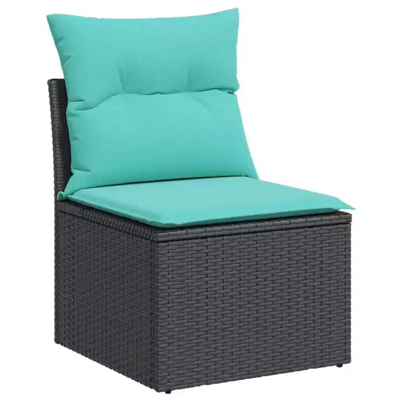 vidaXL Patio Sofa Set Black - Gray and Blue