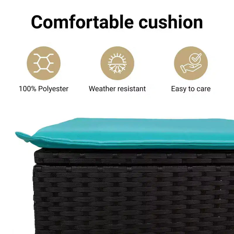 vidaXL Patio Sofa Set Black - Black Without Table