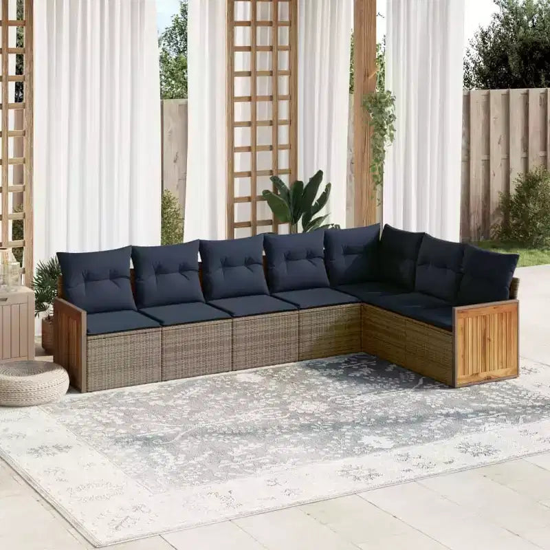 vidaXL Patio Sofa Set Black - Black Without Table