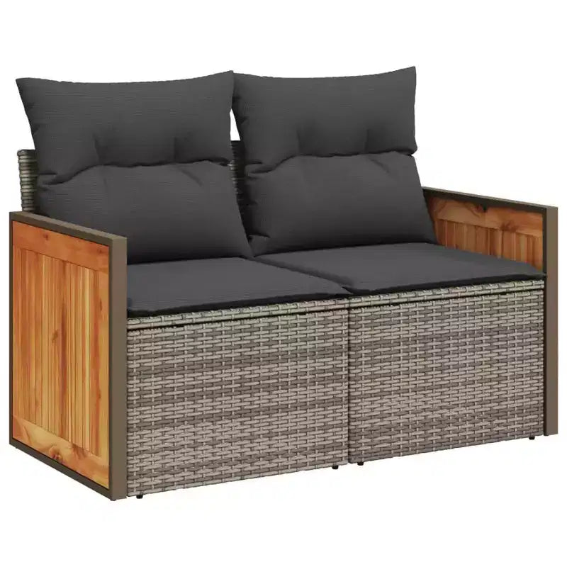 vidaXL Patio Sofa Set Black - Black Without Table
