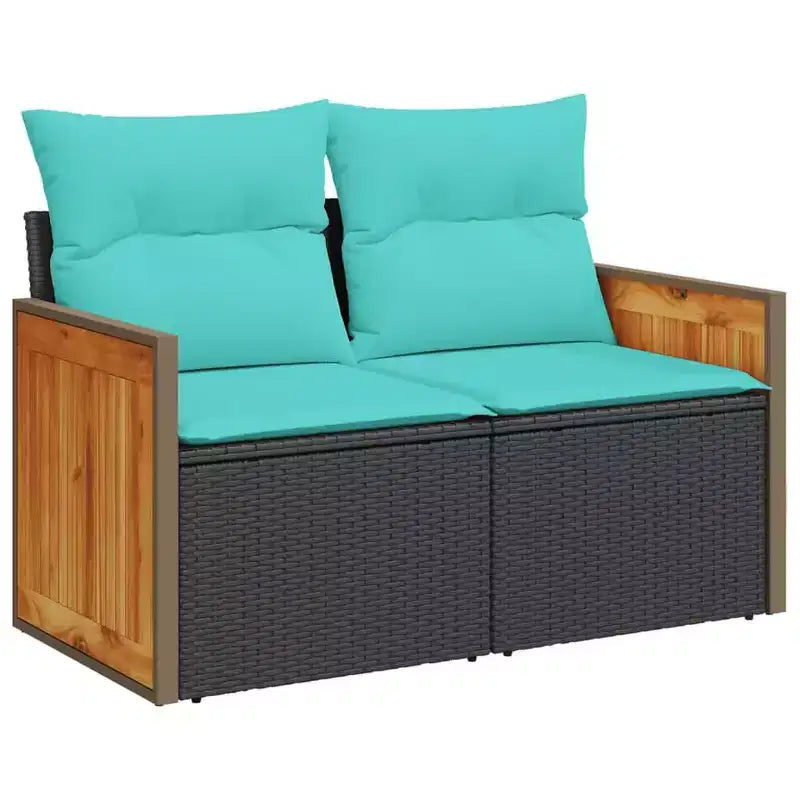 vidaXL Patio Sofa Set Black - Black Without Table