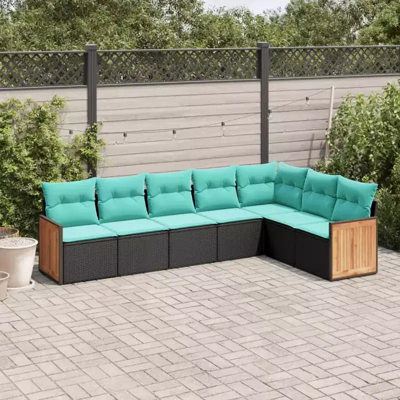 vidaXL Patio Sofa Set Black - Black Without Table