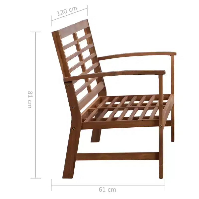 vidaXL Patio Furniture Set 4 Piece Bench Chair with Table Solid Acacia Wood