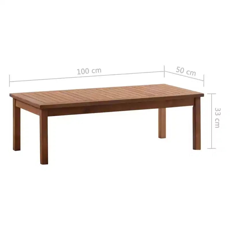 vidaXL Patio Furniture Set 4 Piece Bench Chair with Table Solid Acacia Wood