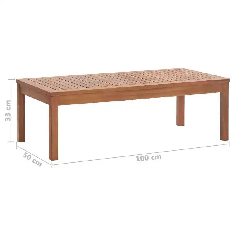 vidaXL Patio Furniture Set 4 Piece Bench Chair with Table Solid Acacia Wood