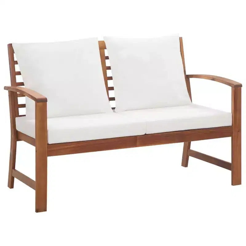 vidaXL Patio Furniture Set 4 Piece Bench Chair with Table Solid Acacia Wood