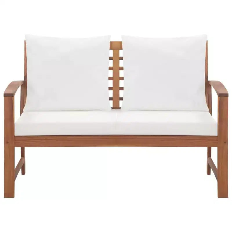 vidaXL Patio Furniture Set 4 Piece Bench Chair with Table Solid Acacia Wood