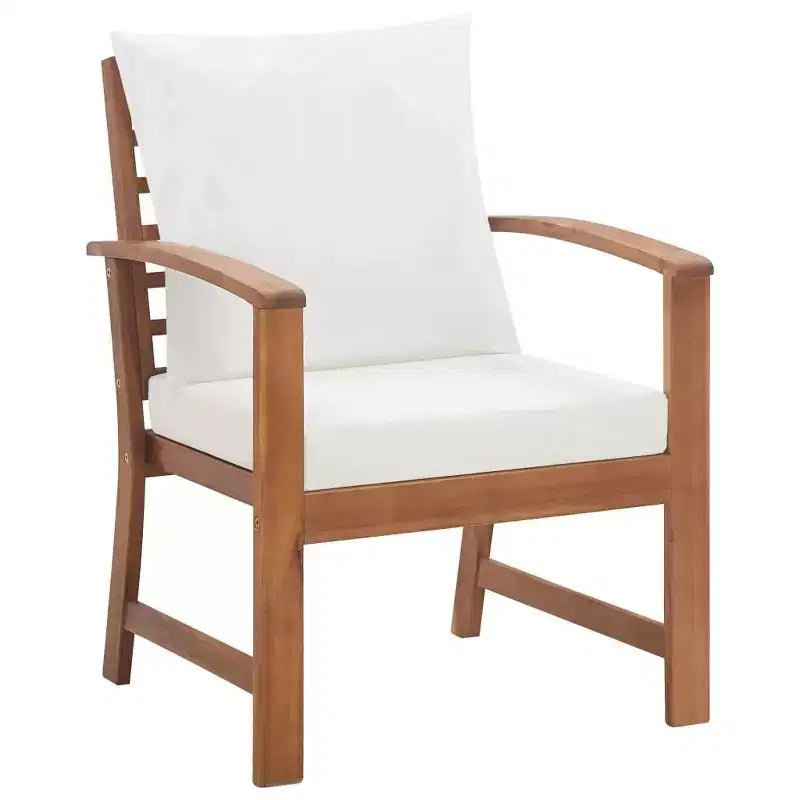 vidaXL Patio Furniture Set 4 Piece Bench Chair with Table Solid Acacia Wood